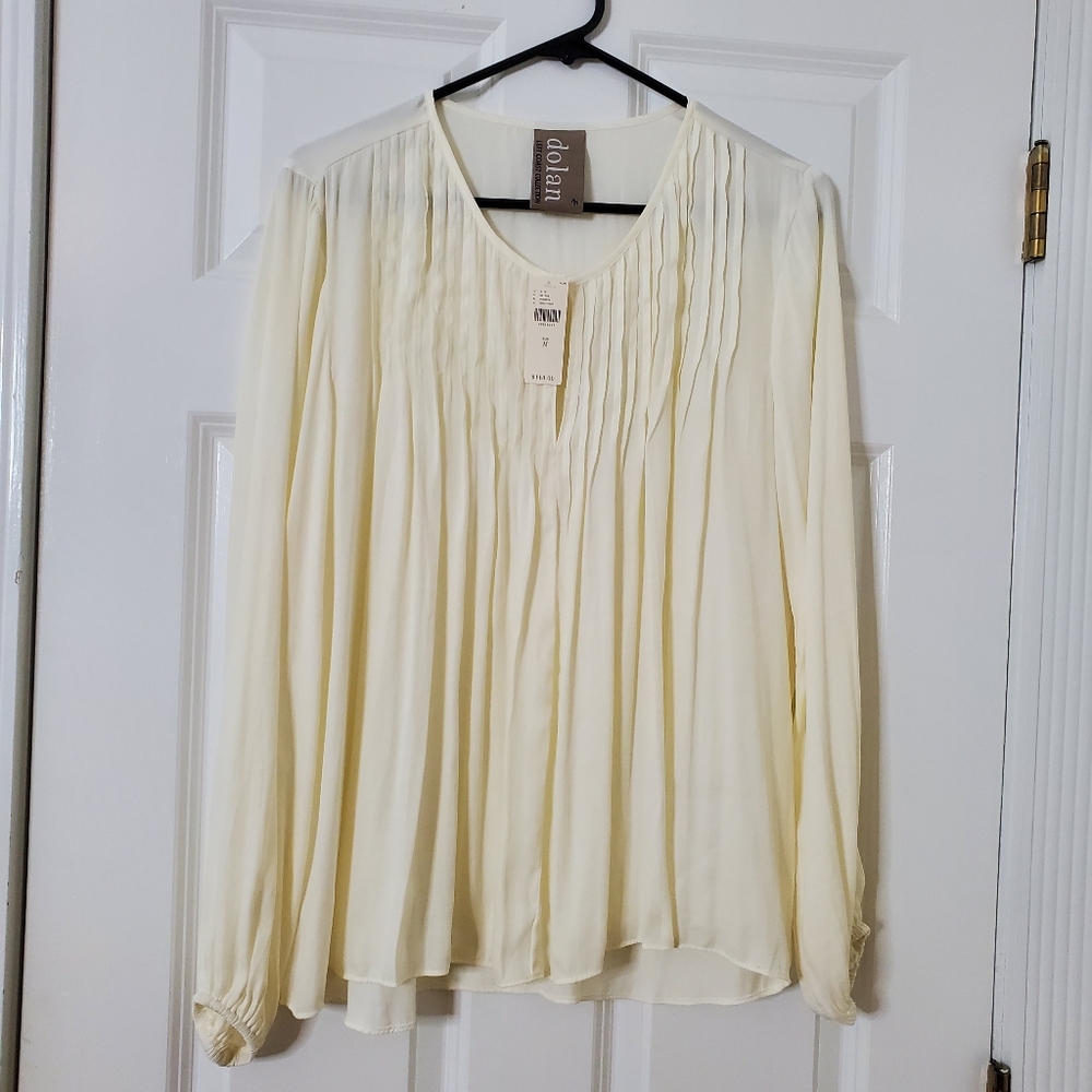 Dolan Left Coast Collection Pleated Blouse Size M